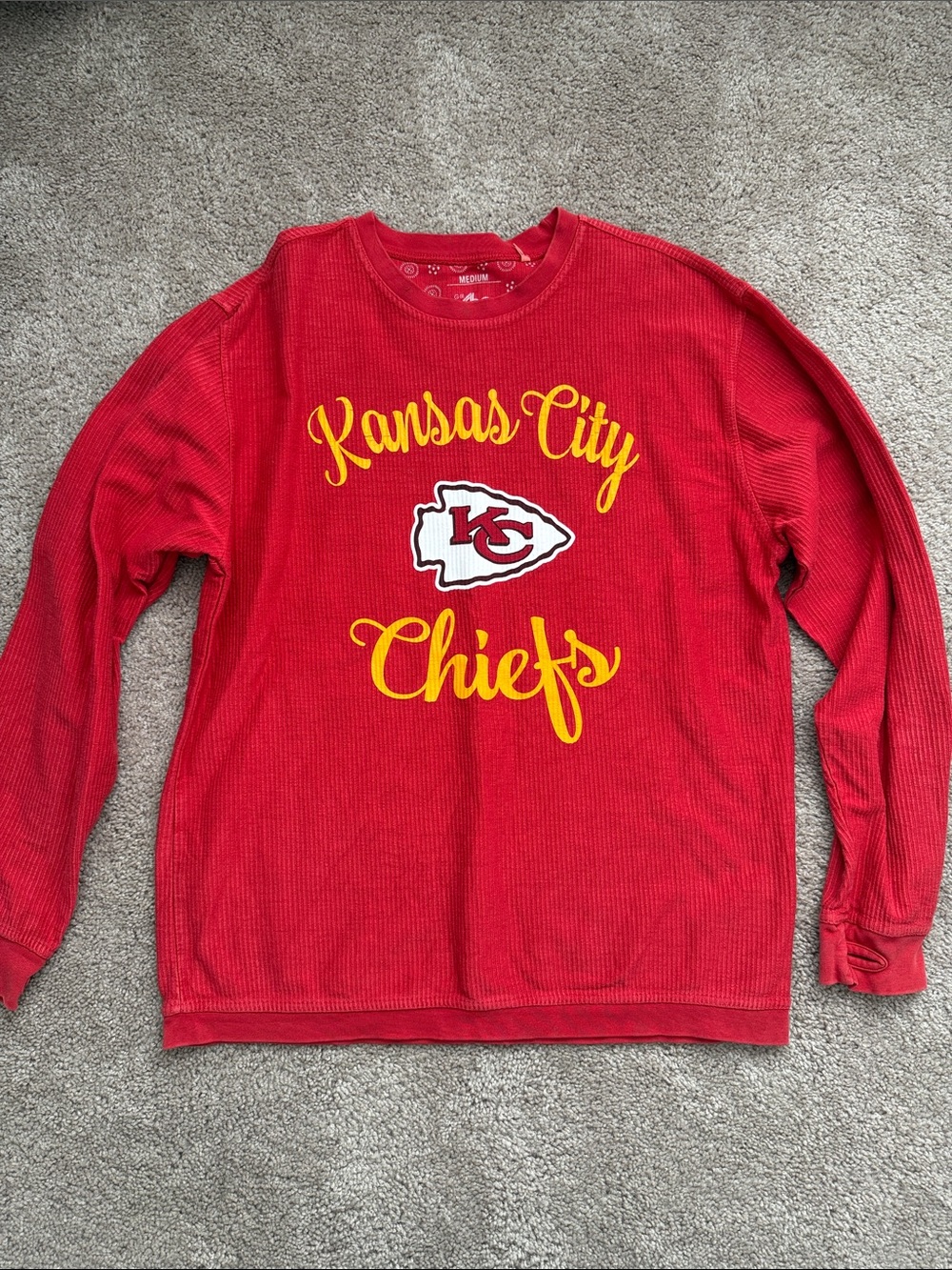 Kansas City Chiefs Red ribbed Long-Sleeve